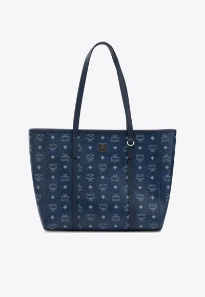 Mcm Medium Toni Monogram Tote Bag In Blue