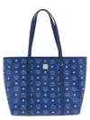 Mcm Toni Visetos Monogram Canvas Top-zip Tote Bag In Blue