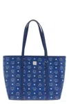 Mcm Toni Visetos Monogram Canvas Top-zip Tote Bag In Blue
