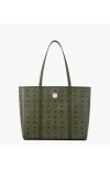 Mcm Medium Toni Top-zip Shopper In Green