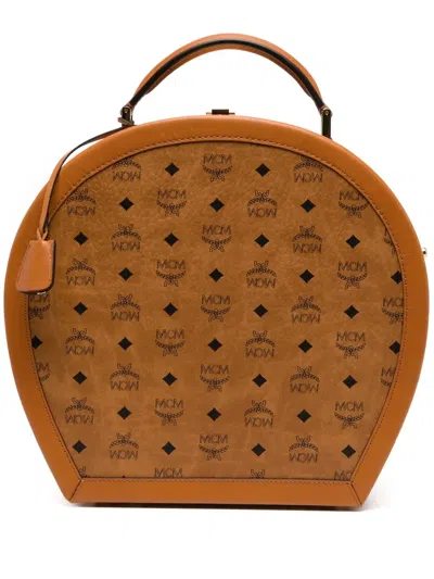 Mcm Visetos-print Hat Box In Brown