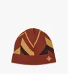 Mcm Mega Herringbone Beanie In Wool-cashmere Jacquard In Gold