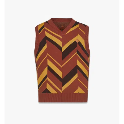 Mcm Mega Herringbone Vest In Wool-cashmere Jacquard In Purple