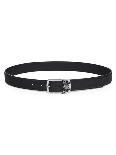 Mcm Men's Aren Leather Belt In Black