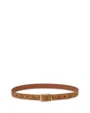 Mcm Men's Aren Reversible Visetos And Leather Belt In Cognac