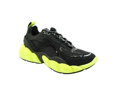 Mcm Men's Black Luft Collection Suede Neon Green Trim Sneaker (41 Eu / 8 Us)