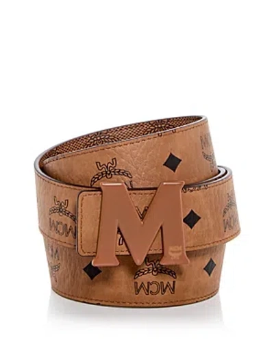Mcm Men's Claus Visetos Reversible Belt In Brown