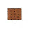 Mcm Small Monogram-print Bi-fold Wallet In Brown