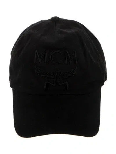 Pre-owned Mcm Men's Cotton Baseball Hat In Black