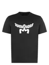 Mcm Laurel Logo Print T-shirt In Organic Cotton In Black
