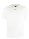 Mcm Essential Logo Print T-shirt In Organic Cotton In White