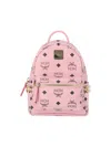 Mcm Monogram Stud-embellished Backpack In Pink