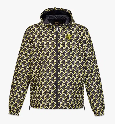 Mcm Men's Cubic Monogram Print Windbreaker In Econyl In Yellow