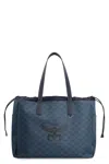 Mcm Men's Himmel Leather Tote In Blue