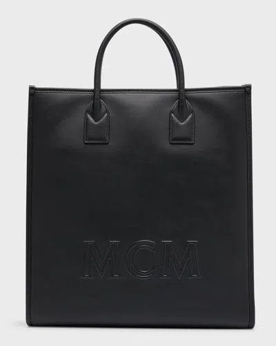 Mcm Men's Klassik Medium Leather Tote Bag In Black