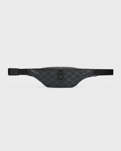 Mcm Men's Lauretos Fabric Belt Bag In Black