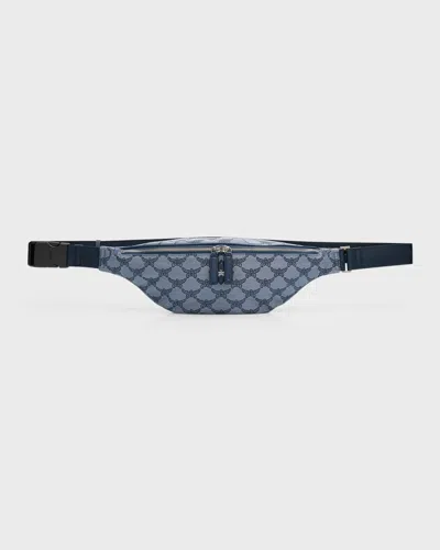 Mcm Men's Lauretos Fabric Belt Bag In Indigo