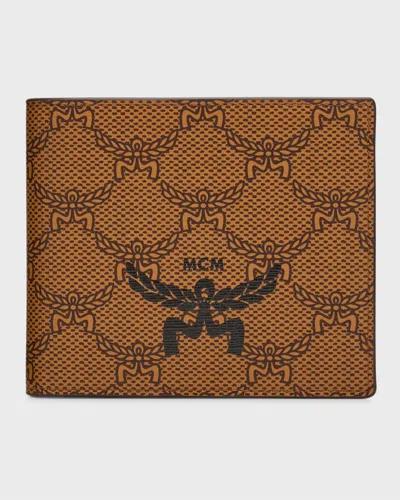 Mcm Men's Lauretos Small Bifold Wallet In Cognac