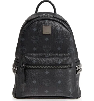 Pre-owned Mcm Men's  Stark Backpack Visetos Side Studs Mini In Black