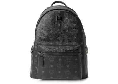 Pre-owned Mcm Men's  Stark Backpack Visetos Side Studs Small/medium In Black