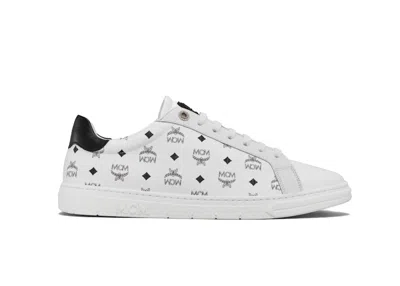 Pre-owned Mcm Men's  Terrain Low Top Sneakers In White/black