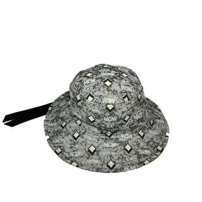 Pre-owned Mcm Men's  Vintage Stud O Monogram Jacquard Bucket Hat In Grey In Gray