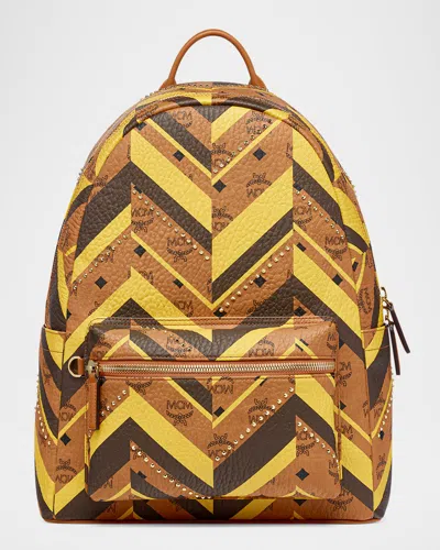 Mcm Men's Medium Stark Mega Backpack In Brown