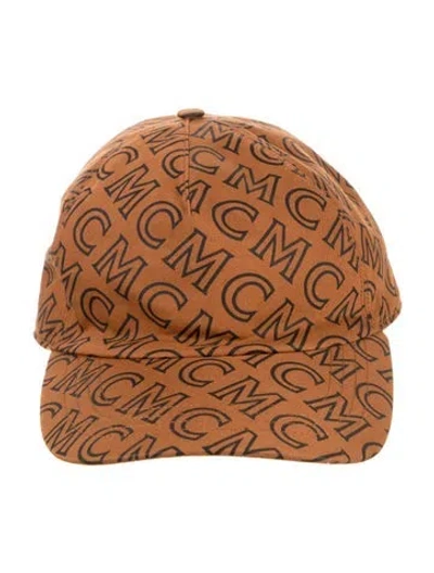 Pre-owned Mcm Men's Monogram Baseball Cap One Size In Brown