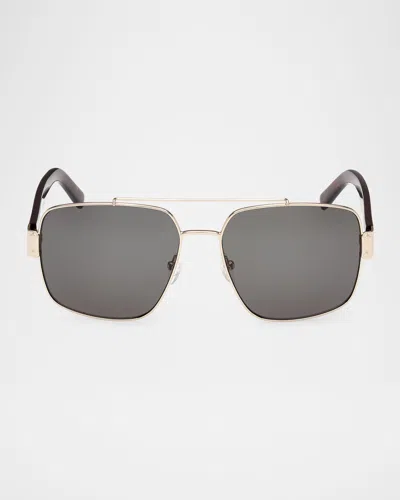 Mcm Men's Mw0008m Metal Double-bridge Square Sunglasses In Black