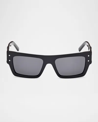 Mcm Men's Mw0014m Acetate Rectangle Sunglasses In Black
