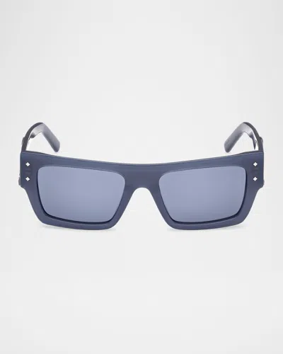 Mcm 53mm Navigator Sunglasses In Shiny Blue/blue