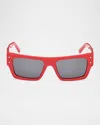Mcm Men's Mw0014m Acetate Rectangle Sunglasses In Metallic