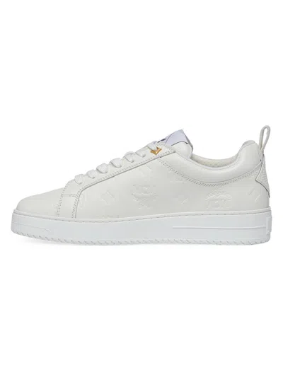 Mcm Men's Neo Derby Leather Sneakers In Egret