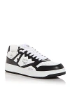 Mcm Men's Neo Terrain Visetos Low Top Sneakers In Black/white