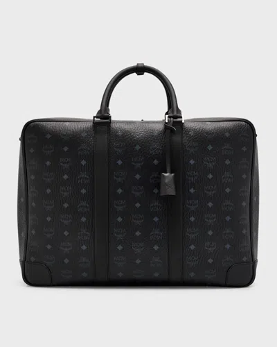 Mcm Men's Ottomar Suitcase In Visetos In Black