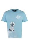 Mcm Men's Printed Cotton T-shirt In Light Blue