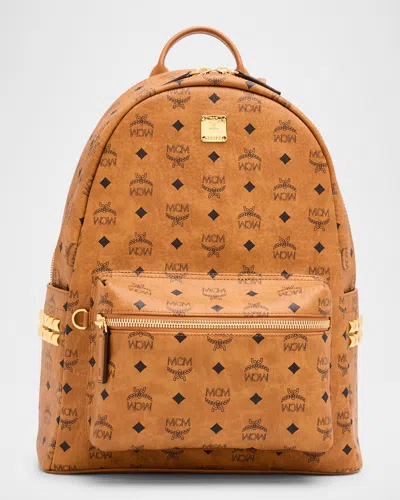 Mcm Men's Stark Medium Visetos Backpack In Cognac