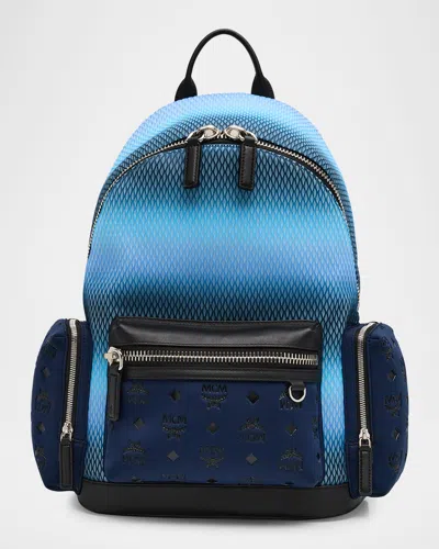 Mcm Men's Stark Mesh And Neoprene Backpack In Surf Blue