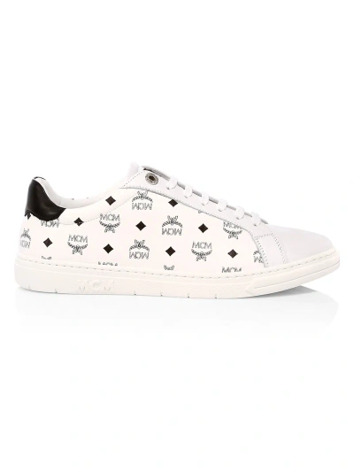 Mcm Men's Terrain Leather Mix Media Derby Trainers In White