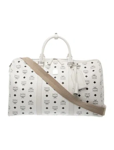 Pre-owned Mcm Mens Carry On In White