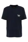 Mcm Loose Fit Cotton T-shirt With Ribbed Crew-neck In Darknavy