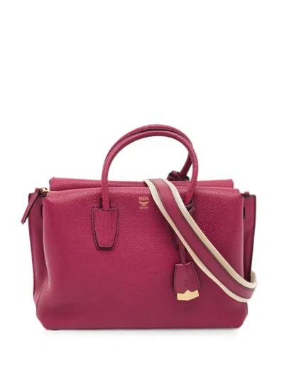 Pre-owned Mcm Milla Leather Tote Bag In Pink