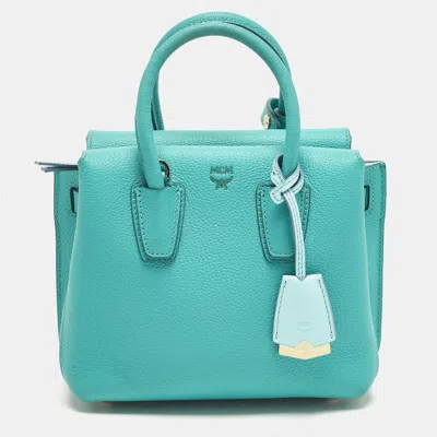 Pre-owned Mcm Milla Park Avenue Mini Green Leather Tote