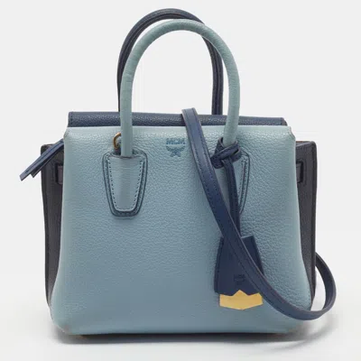 Pre-owned Mcm Milla Park Avenue Mini Tricolor Leather Tote In Multi