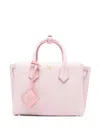 Mcm Small Leather Structured Top Handle Bag In Pink