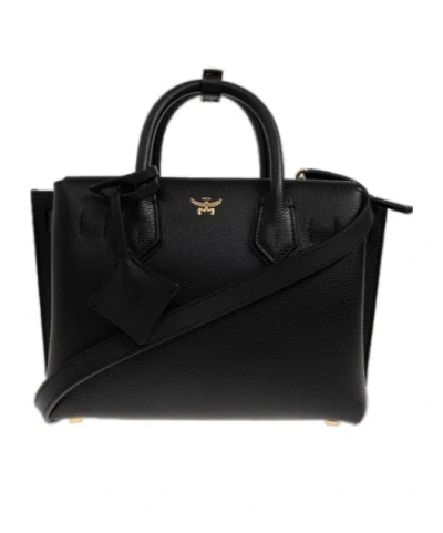 Mcm Milla Tote In Spanish Embossed Leather In Black