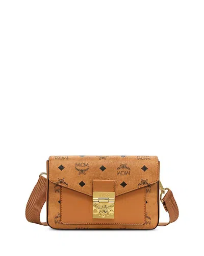 Mcm Millie Visetos Small Crossbody In Cognac