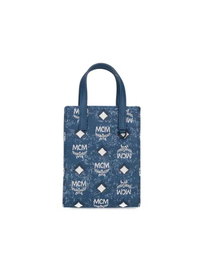 Mcm Mini "aren" Crossbody Bag – Blue