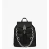 Mcm Mini Aren Drawstring Backpack In Econyl And Leather In Black
