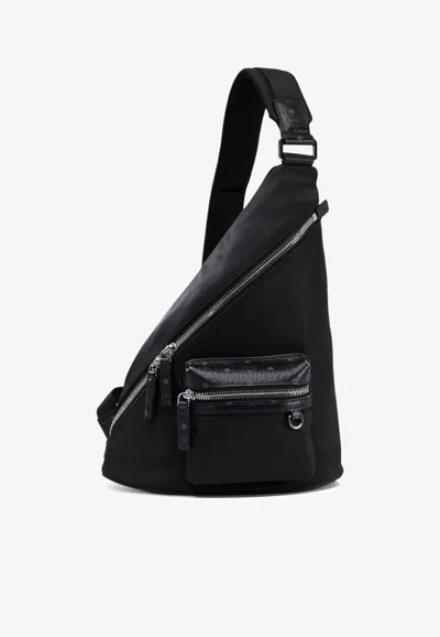 Mcm Mini Aren Nylon Backpack In Black